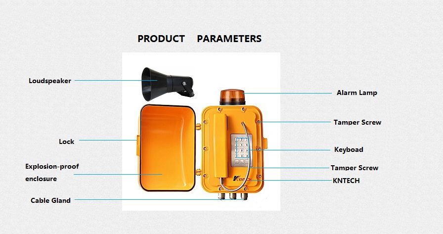 Analogue Explosion proof telephone with loudspeaker