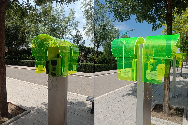 telephone booth installed outdoors 