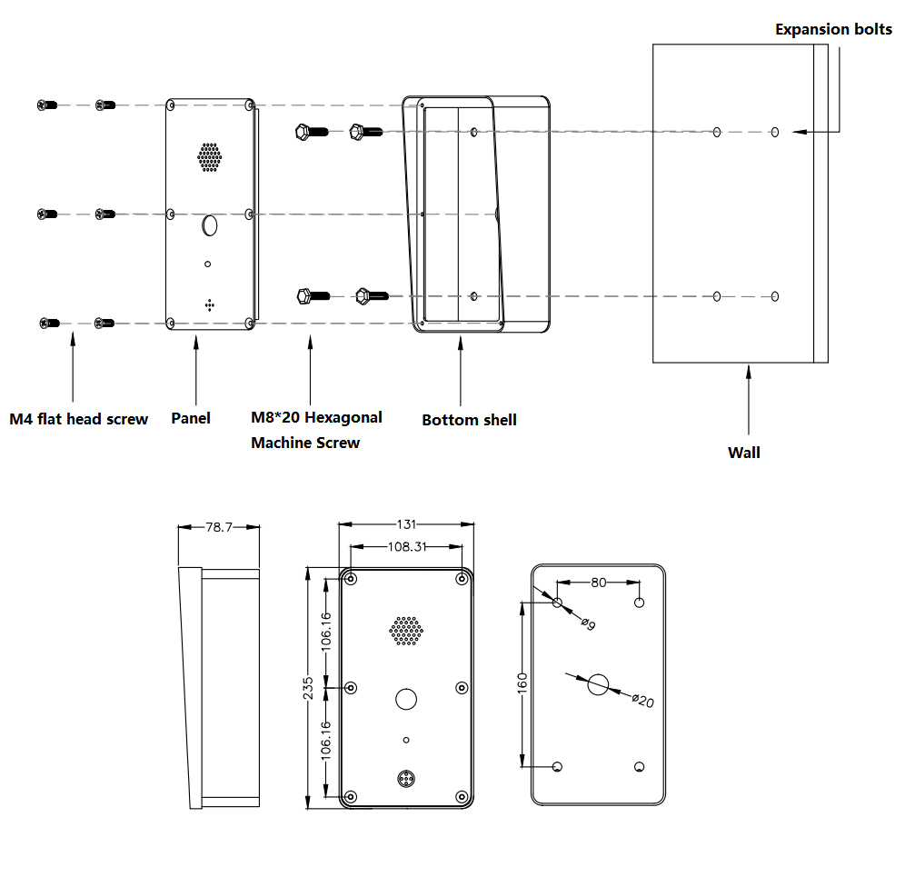 outdoor intercom size