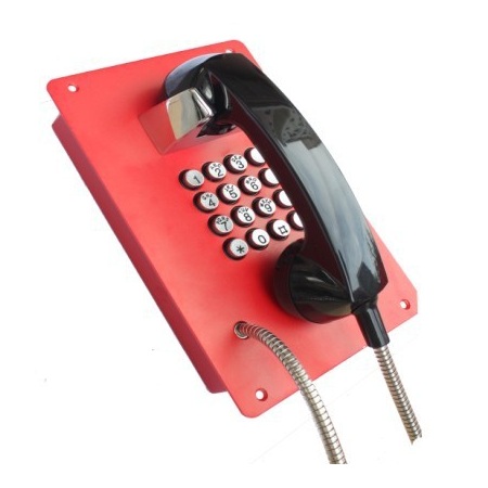 red stainless steel telephone