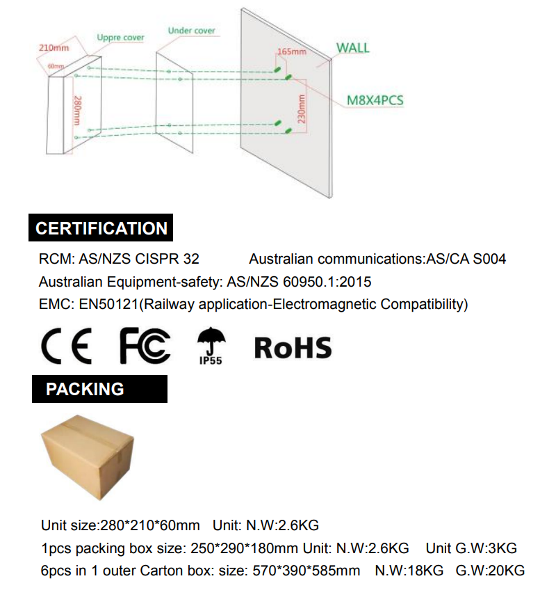 wall mounted emergency ip telephone