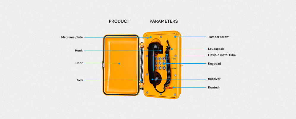 weatherproof telephone detail view