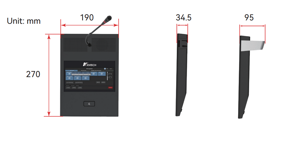 paging microphone size