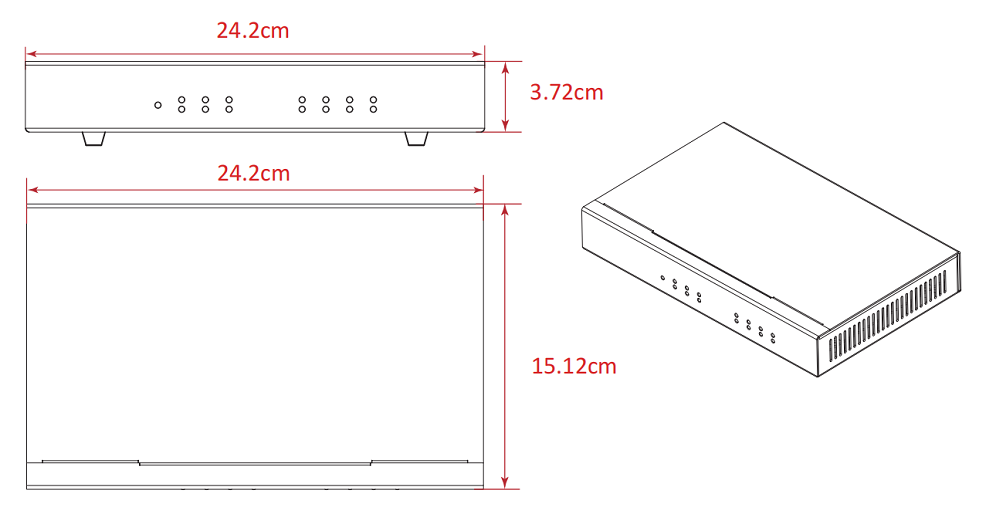 8 FXS ports Media Gateway size