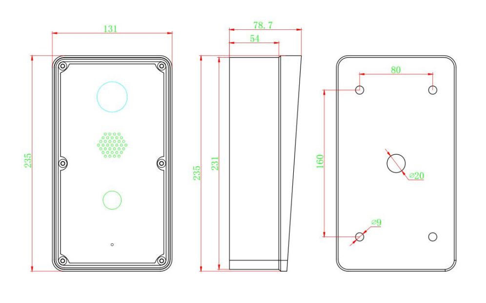 outdoor intercom size